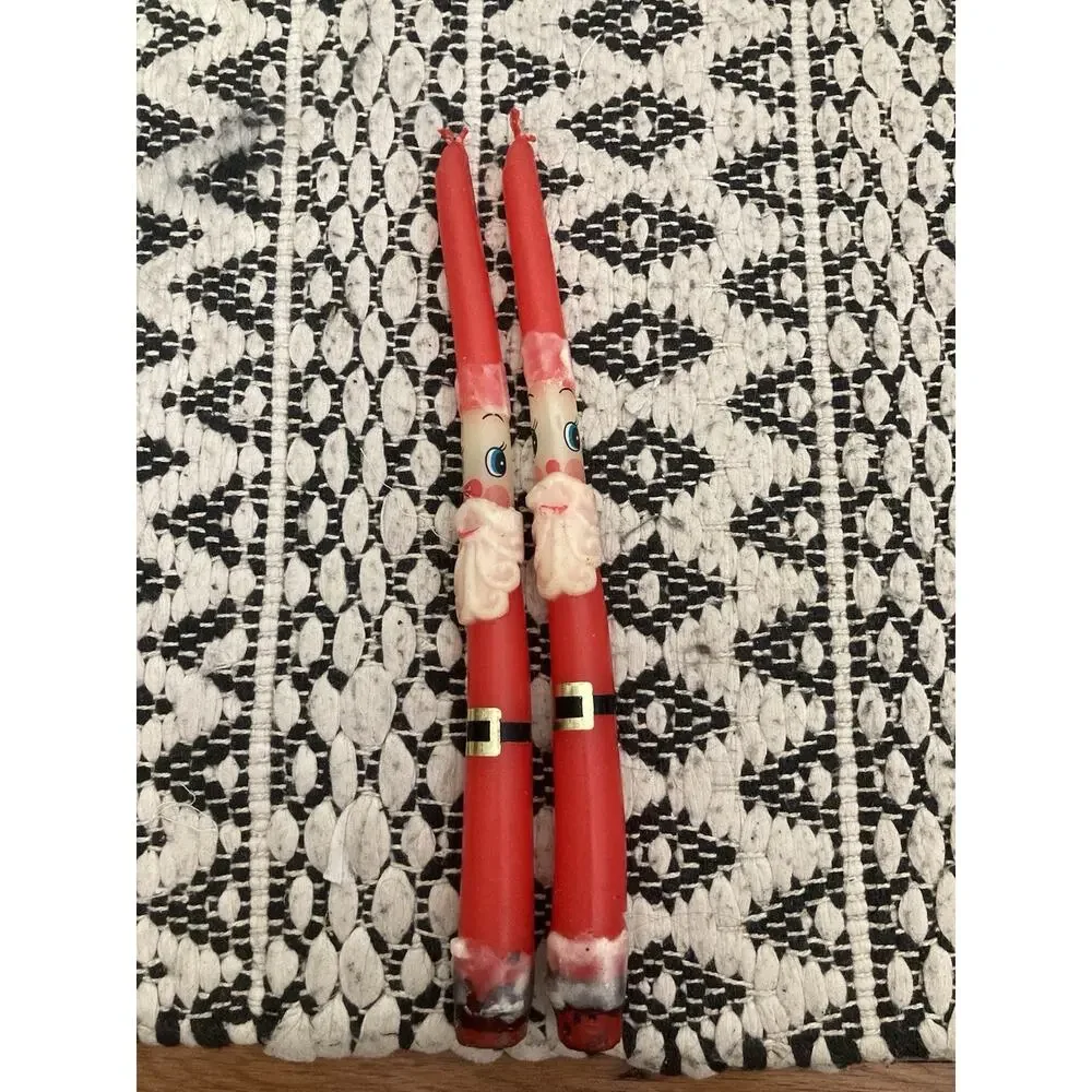 Vintage 19050/1960 Capri Candles Santa Claus Set Of Taper Candle NO. 5824 Japan